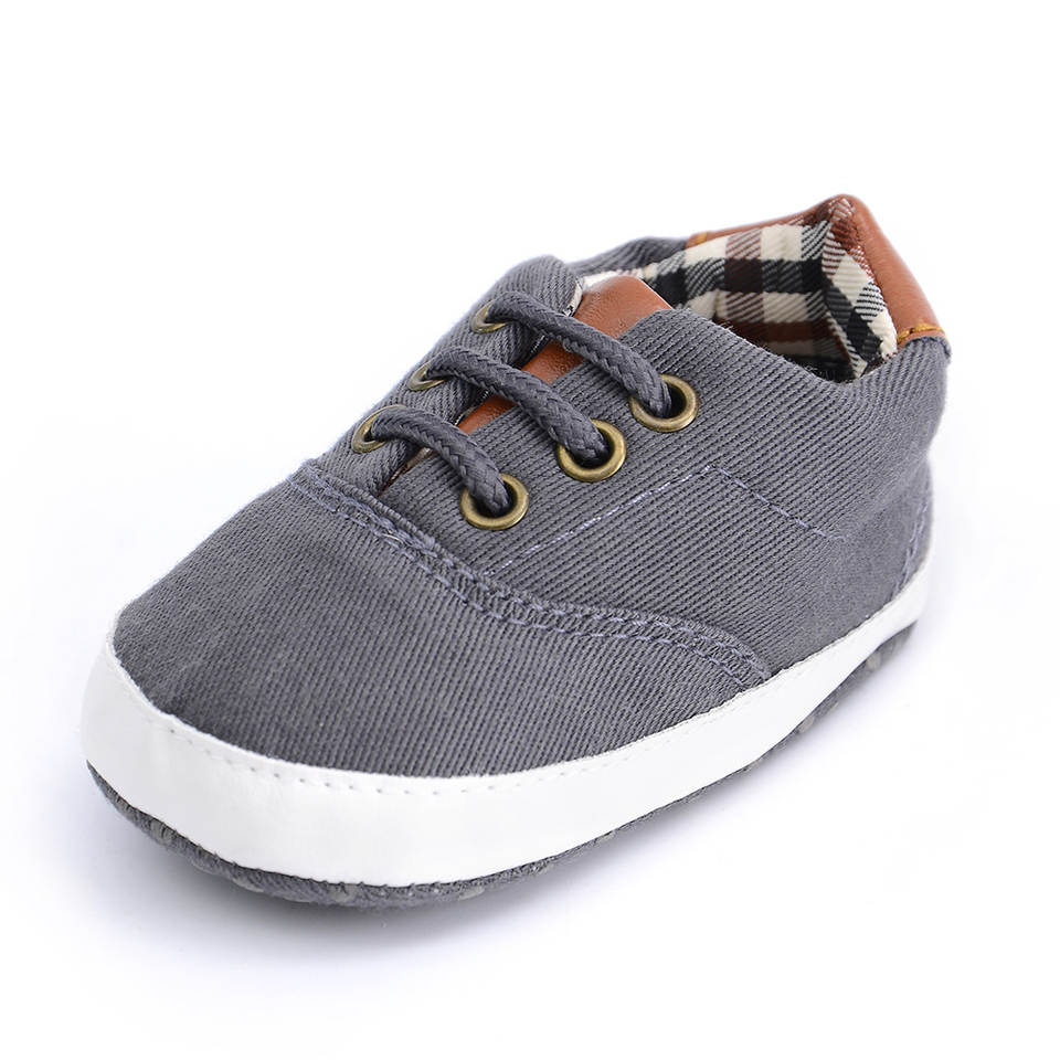 Baby Jungen Canvas Schuhe Weiche Sohle Rutschfest Klassischer Stil Lauflernschuhe Kariertes Patchwork Einfarbig Sportliche Sneaker