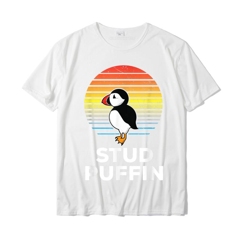 Stud Puffin Uccello Marino Divertente Amante degli Animali Stud Muffin Maglietta Camicie Top in Cotone Magliette Per Magliette Unisex Stampate All'Ingrosso