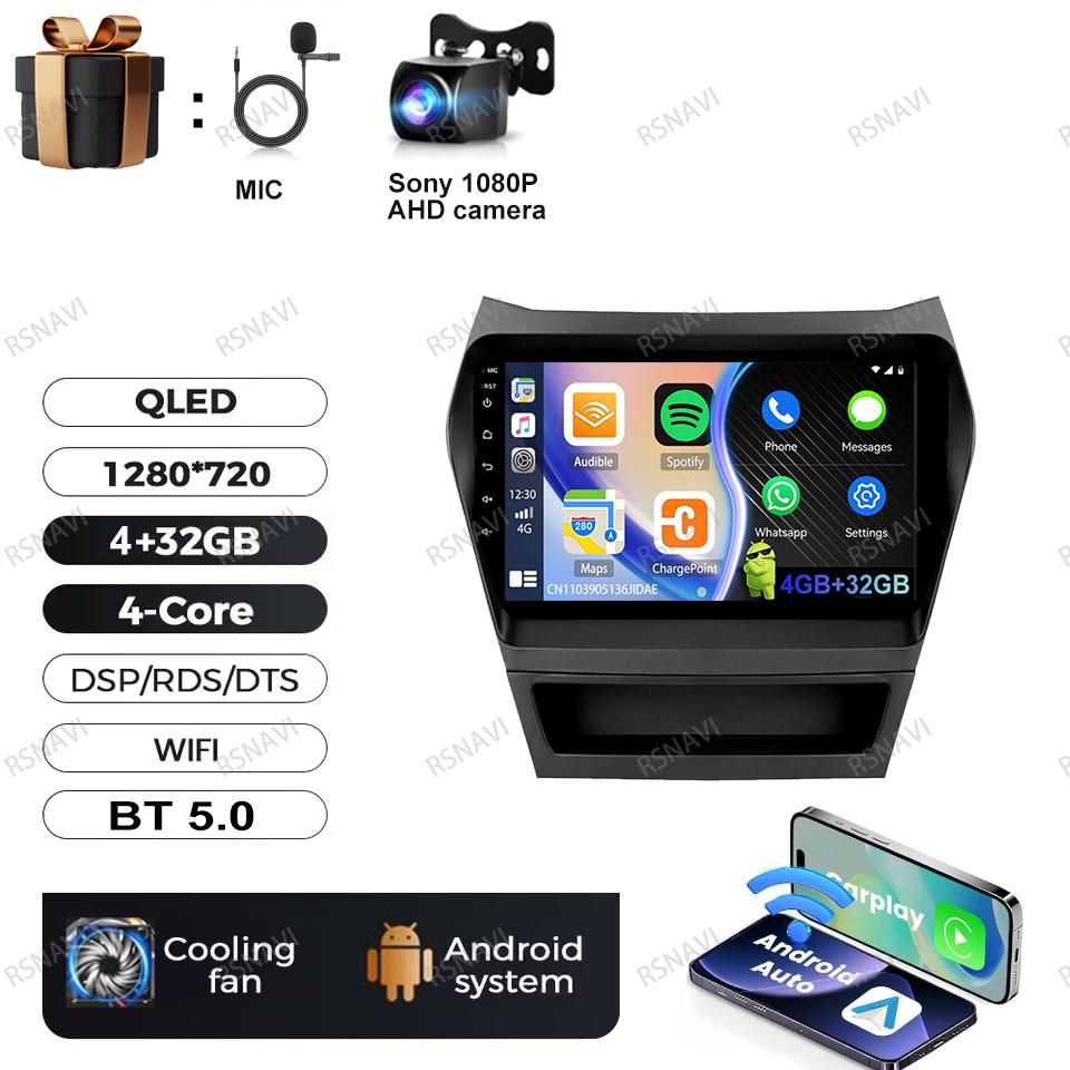 Car Radio Android 16 For Hyundai Ix45 Santa Fe 2013 2014 2015 2016 2017 Autoradio Qualcomm Navigation QLED BT GPS Head Unit DSP