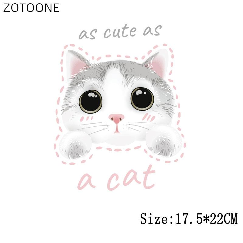 

Милые белые кошачьи нашивки, термонаклейки для одежды, термотрансферы, сделай сам мультяшные нашивки с животными для детей, виниловые аппликации D