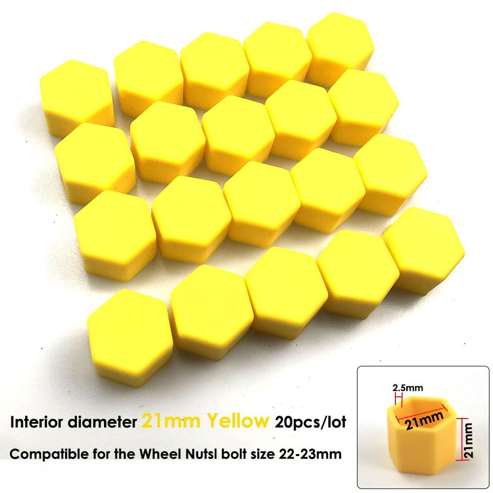 20pcs 17mm 19mm 21mm Black Car Wheel Caps Bolts Covers Nuts Silicone Auto Wheel Hub Protectors Screw Cap Styling Anti Rust Cover