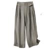 DIMANAF Summer 2025 Plus Size Women Vintage Linen Casual Loose Wide Leg Pants Basic Elastic High Waist Pants Thin Trousers