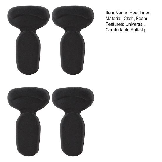 2 Pairs Breathable Heel Liner T-Shaped Heel Grips for Shoes Anti-Slip Cushion Pads for Loose Shoes Blister Prevention Size Adjuster for Heels Sneakers