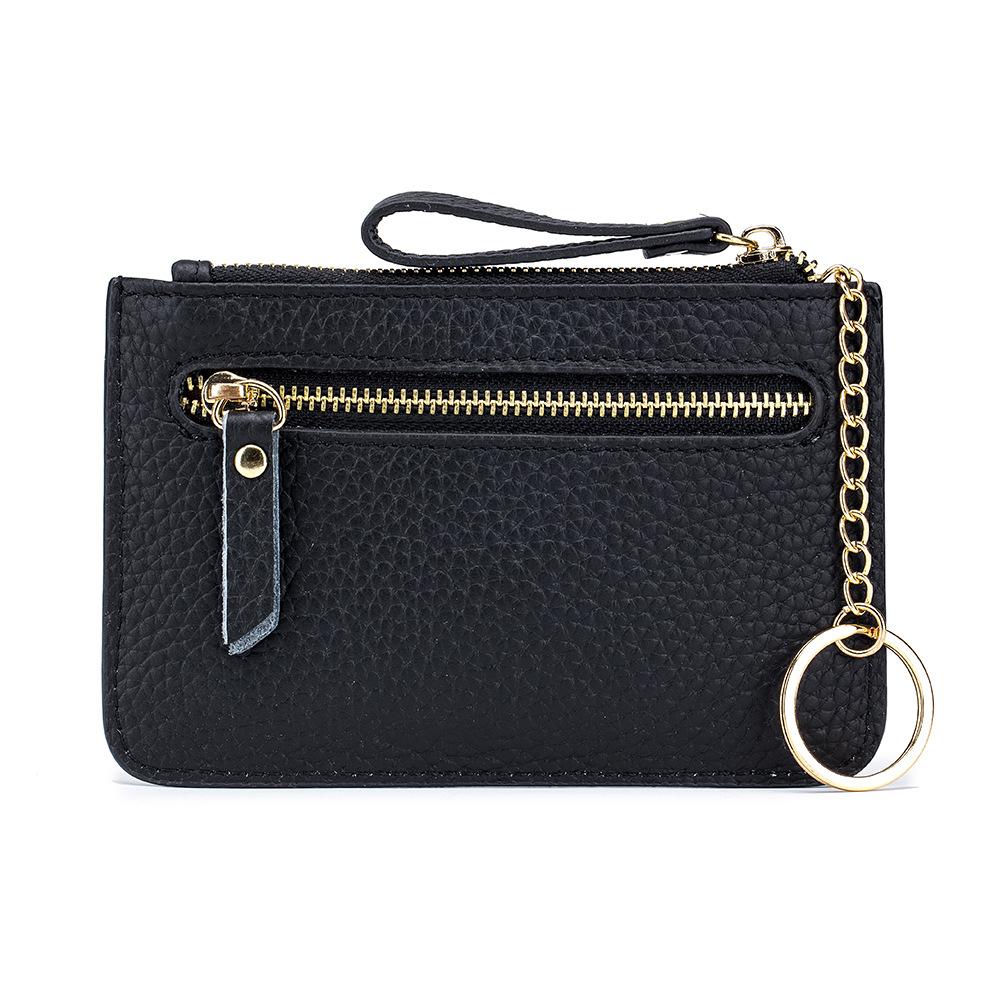Fashion Change Bag Women's, Contrasting Colors Multi-function Ultra-thin Cowhide Keychain Bag Mini Small Wallet Ins Tide