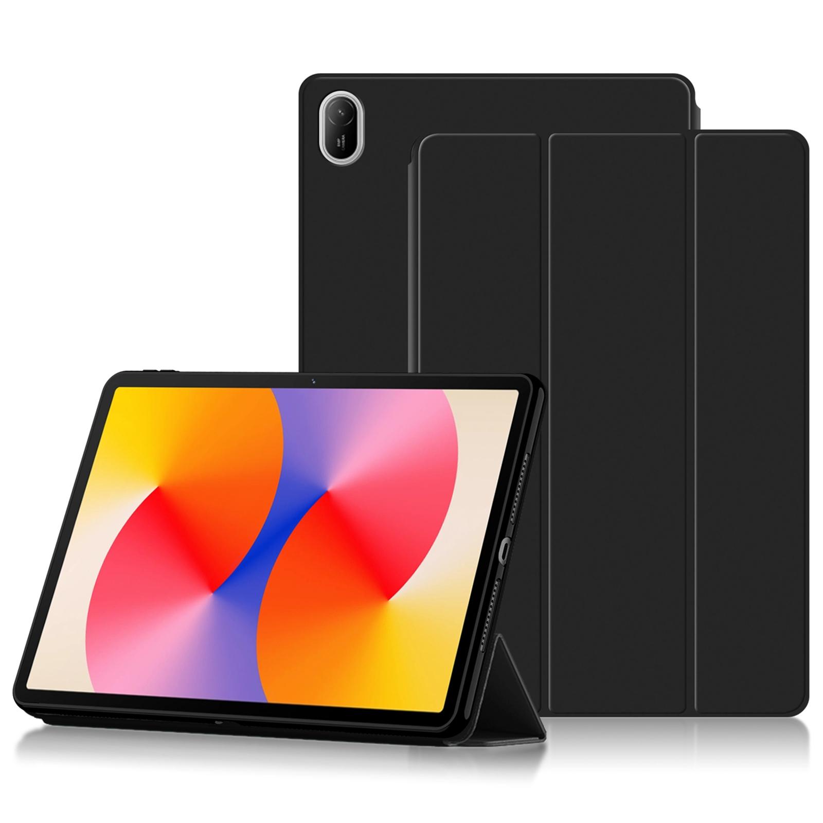 

For Huawei MatePad SE 11 Case PU Leather TPU Back Full Protection Trifold Stand Tablet Cover Black