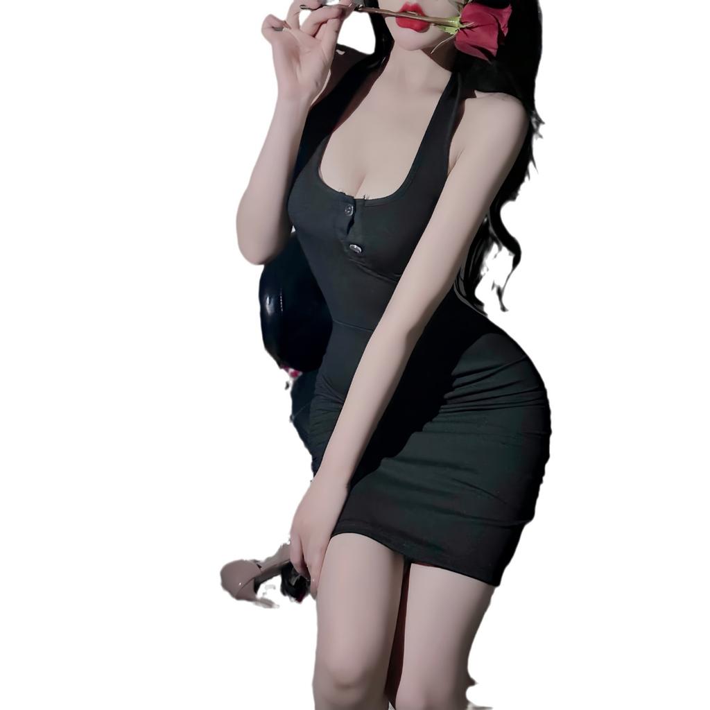 Sexy Lingerie Sexy Pure Desire Neck Pajamas Hip Wrap Hot Slim Dress Skinny Charming Nightdress Woman