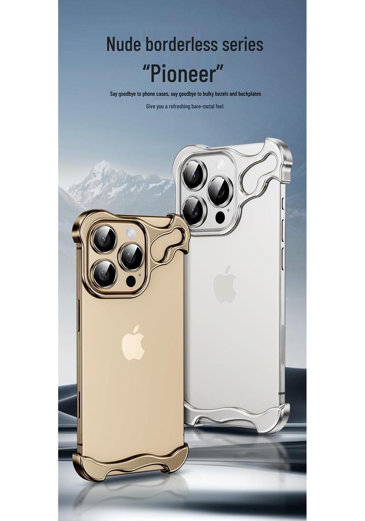 Kompatibel mit iPhone 17 Pro Max: Metall-Eckschutz in unregelmäßiger Form & randloser Linsenschutz für iPhone 14-13.