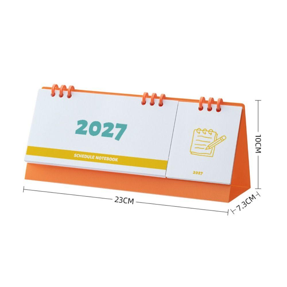 Simple Design 2027 Desk Calendar Mini Size Monthly Planner Portable Triangle Calendar Office Use