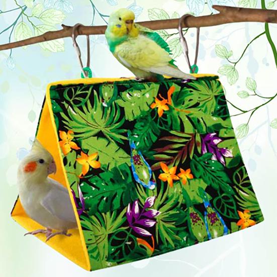 Bird Nest Hanging Comfortable Flannel Printing Parrot Hammock for Small Pets