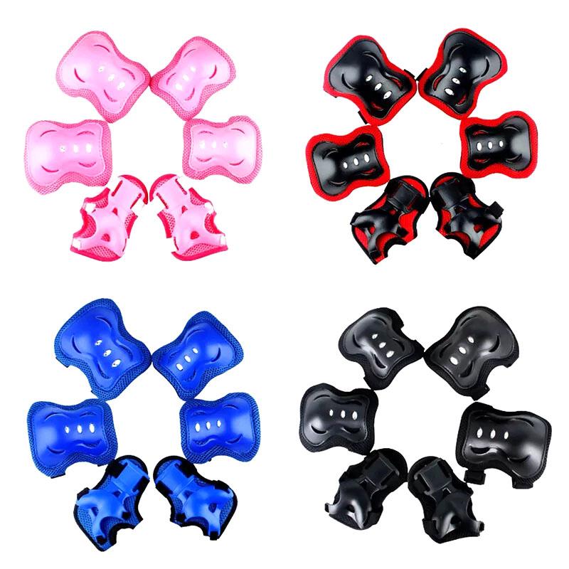6Pcs/Set Kids Boy Girl Safety Helmet Knee Elbow Pad Sets Crianças Ciclismo Skate Bicicleta Capacete Proteção Segurança Guarda