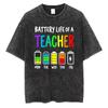 T-shirt Washed Cotton Crew Neck Tee Korean Style Casual Streetwear Top American retro style unsex