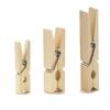100 Natural Wood Photo Clips: Assorted Sizes for DIY Decoration, Small Wooden Clips in Natural Color