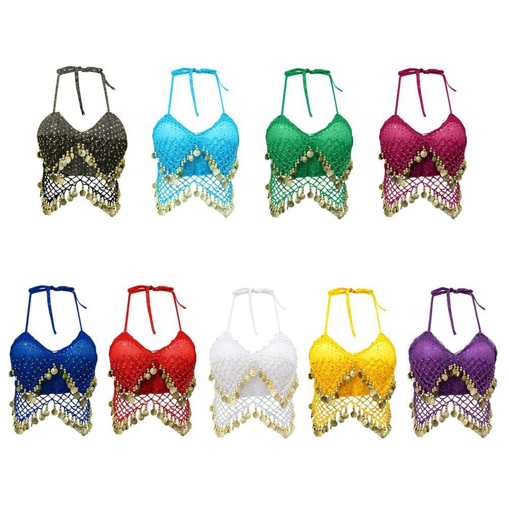 Tassel Latin Dance Top Shiny Stage Performance Top Charming Belly Dance Bra  Festivals
