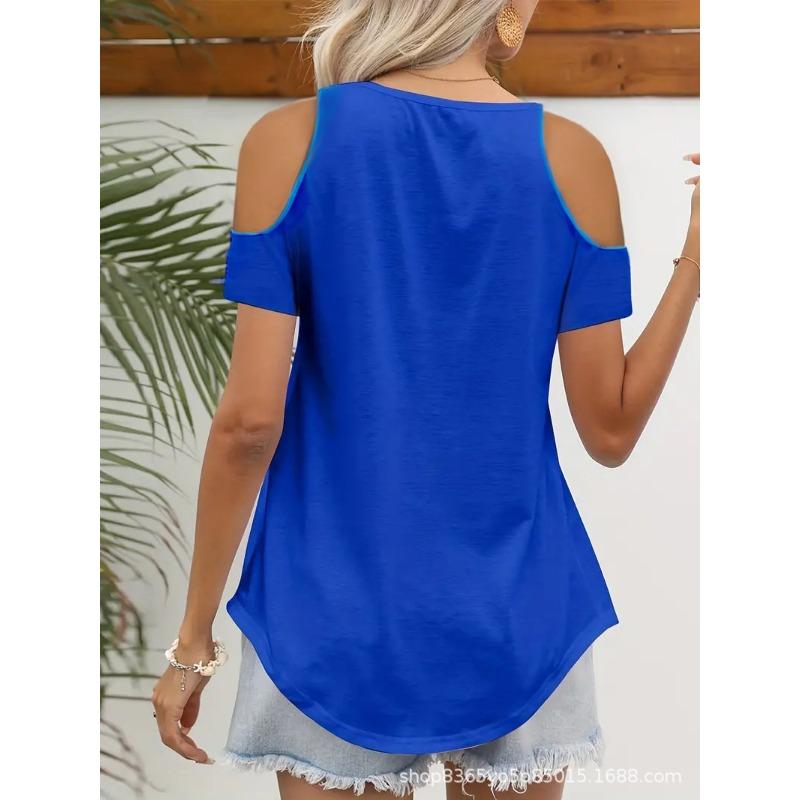 Dámská móda Ležérní Léto Jaro Jednobarevný potisk Halenky a košile se čtvercovým límcem s krátkým rukávem