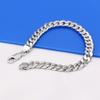 Men'S 6Mm Cuban Bracelet Nickel-Free Micron Rhodium Gold Jewelry With Sterling Silver Buckle