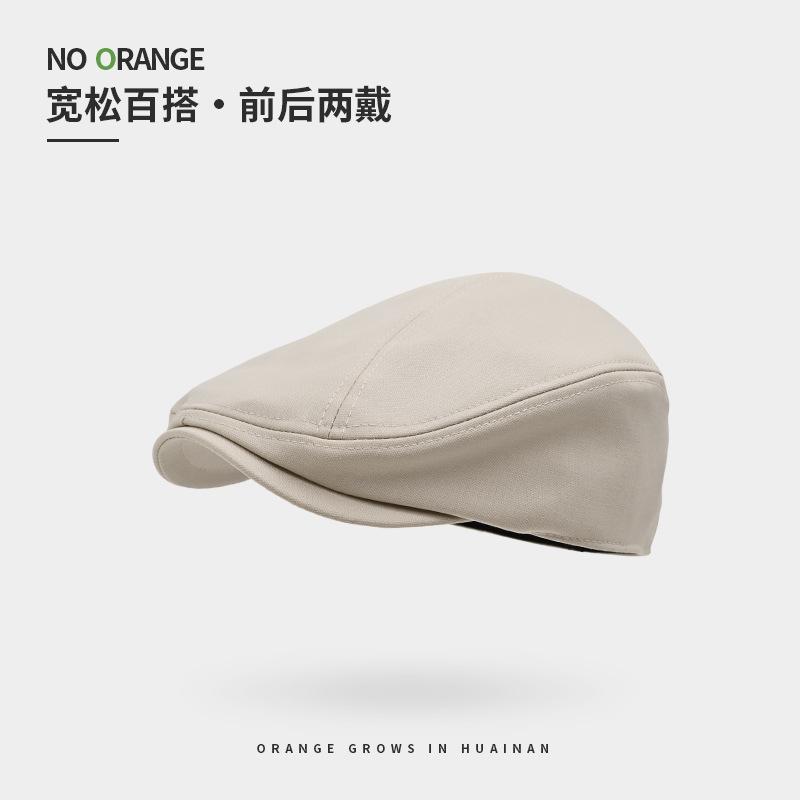 

Anti-wearing forward hat Children s autumn and winter short-brimmed duckbill hat Men s face small retro versatile newsboy painter hat 55-59CM (woolen)