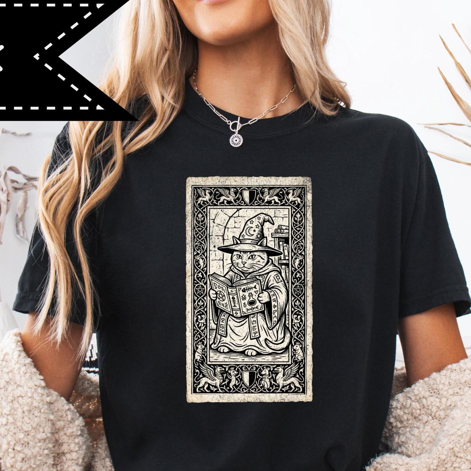Chonky Cat Wizard Meme T-Shirt, Funny Kitty Graphic Tee, Comfort Colors® Cat Meme Shirt, Fantasy Gamer Gift 2XL