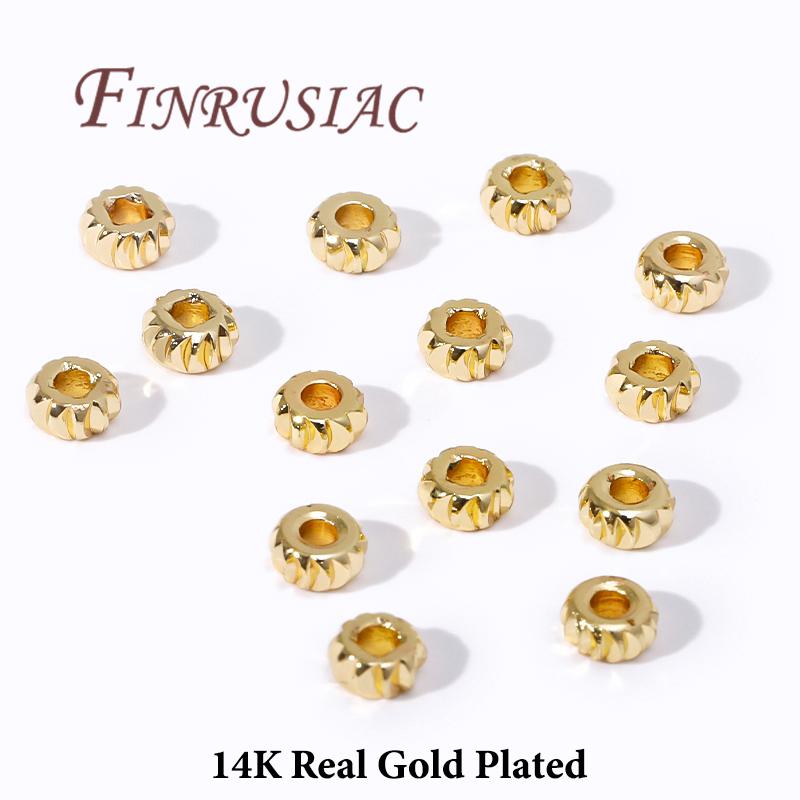 

3mm 4mm Spacer Beads 18K Gold Plated Loose Beads Separator For Beads,DIY Jewelry Making Supplies,Bracelets Accessories 3mm-20pcs