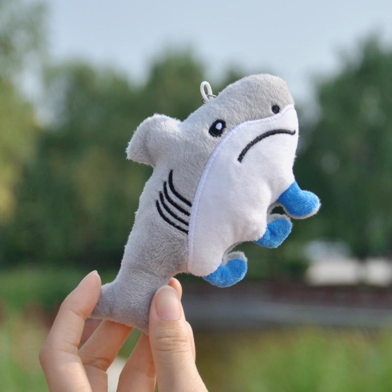 Tung Tung Sahur Plush Toy Keychains Kawaii Shark Stuffed Plushies Cute Animes Italian Brainrot Cute Doll Pendant Shark Figurine