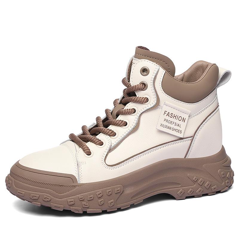 Casual sports shoes for women increase in height in autumn and winter Small white thick-soled dad flat