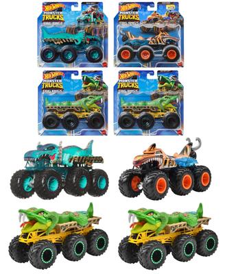 Hot Wheels Monster Truck Transporter Assorted Box Sprzedany Pojazd Zabawka Mini Samochód 3 Lata i Więcej Multi 4-Samochód 986C-HWN86