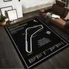 Monza Circuit Map Design Rug Non-slip rug suitable for living room and bedroom sofas.