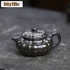 180ml Yixing Ljuspurskärl Handgjord Antik Ribbad Gryta Råmalm Blåaktig Lera Tebryggare Vattenkokare Med Sil Kinesiskt Zisha Teset