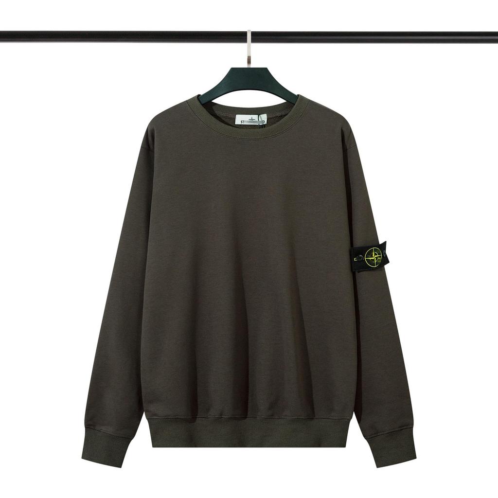 Cross ClassicSTONE Einfarbig Rundhals-Kapuzenpullover mit Abzeichen - Unisex Langarm für Paare