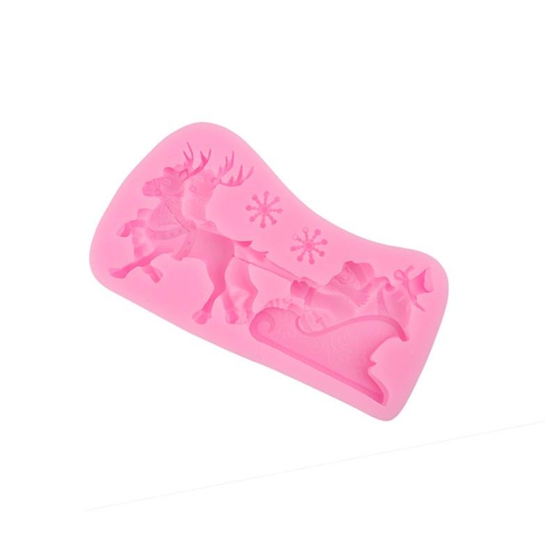 New Christmas Santa Claus Deer Shape Chocolate Candy Jello 3D Silicone Fondant Lace Mold