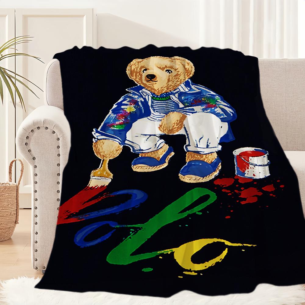 Modische B-Bären Niedliche Decke Plüsch Nickerchen Sofa Teppich für P-POLO-S Wohnzimmer Warmes Büro Schlafzimmer Geburtstag Zuhause Reise Kinder Geschenke