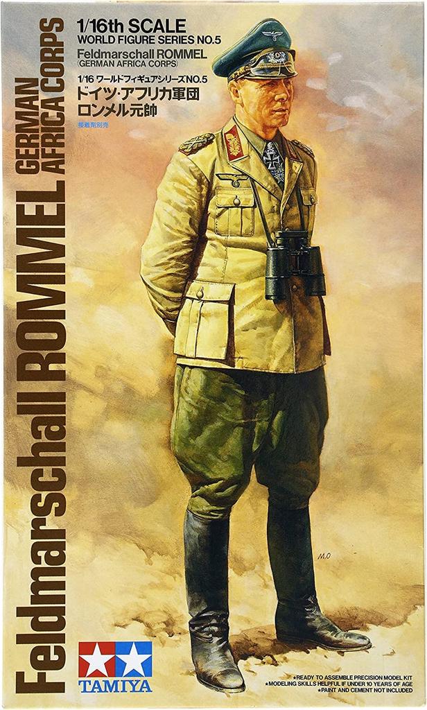 Tamiya 1/16 World Figure Series No. 05 German Army Africa Corps Field Marshal Rommel Plastic Model 36305