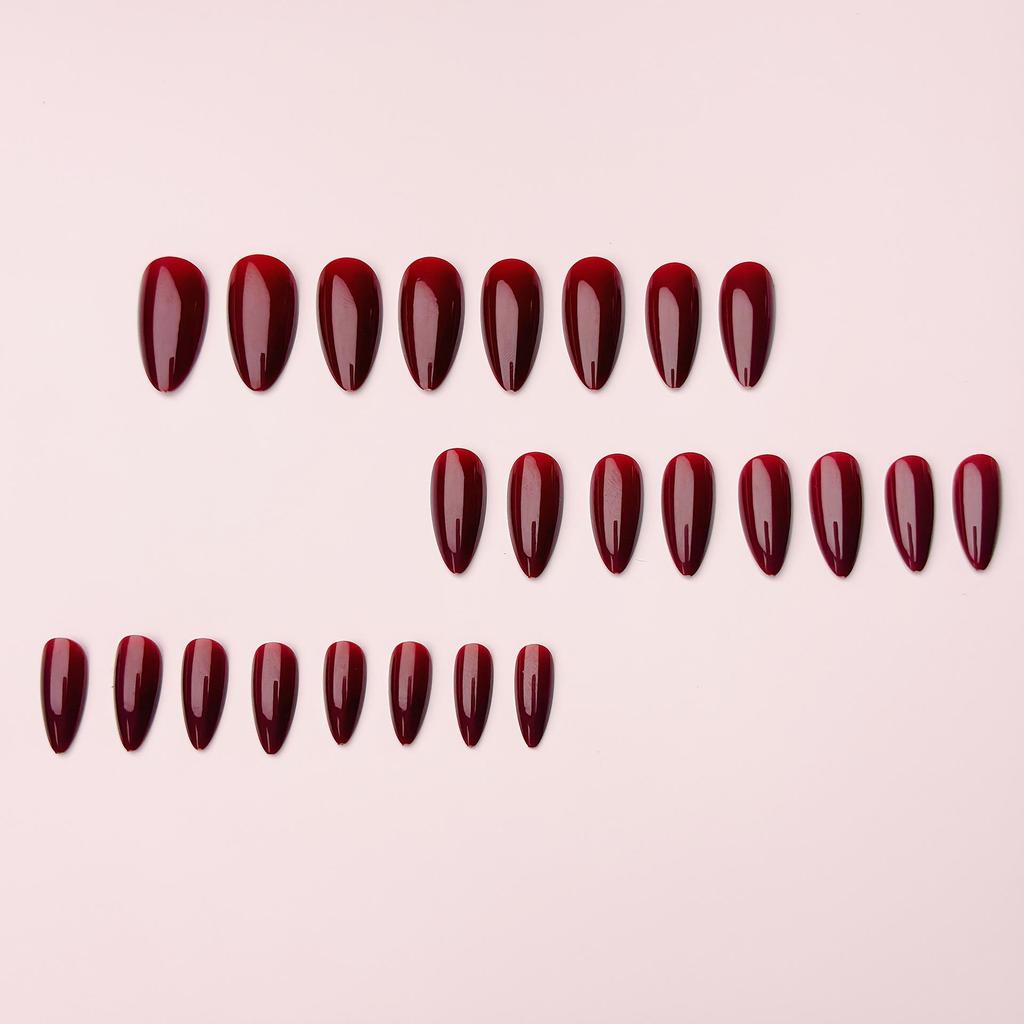 Aurora Wine Red 24-Piece Wearable Nail Tips