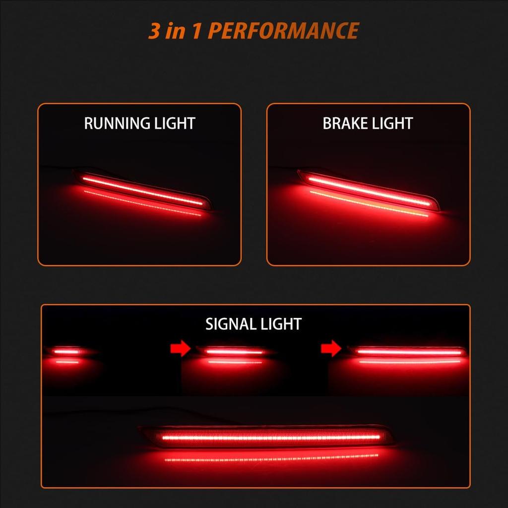 ADIIL 2PCS Red Lens Red LED Rear Fog Light Bumper Reflectors Brake Tail Lamps For 2020 2021 2022 Toyota GR Supra