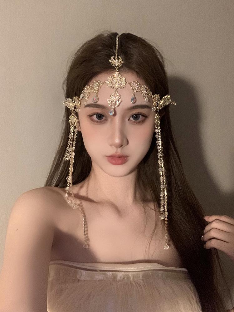 Bohemian Princess Tassel Forehead Pendant - Exotic Ethnic Style Hair Accessory