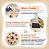 Montessori Toddler Switch Busy Board - Plăci Ocupate din Lemn cu LED-uri Luminoase Activități Senzoriale Educative de Învățare Jucării de Călătorie