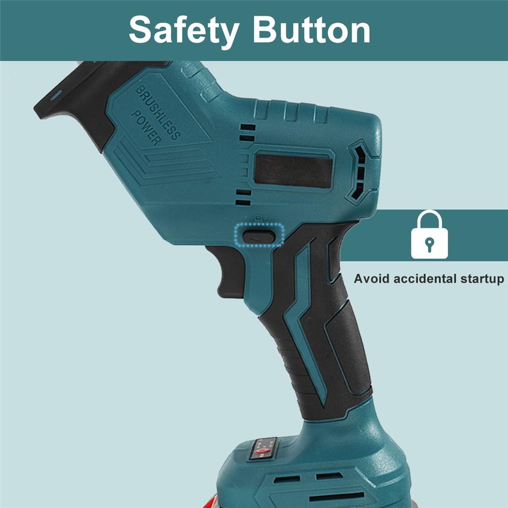Brushless Electric Reciprocating Saw Variable Speed Cordless Metal Woodworking Cutting Power Tool