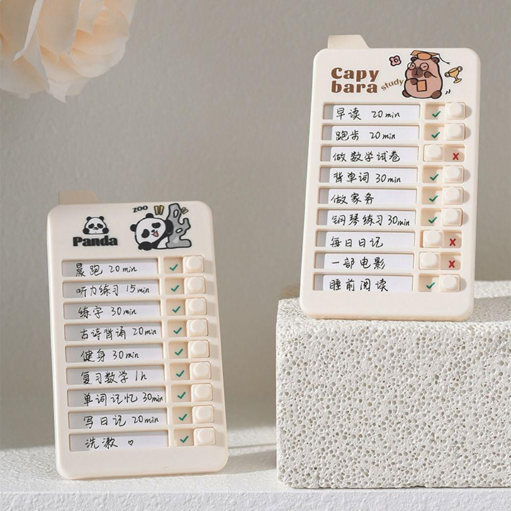 Panda Good Habit Punch Card Capybara Self-discipline Punch Card  To Do List