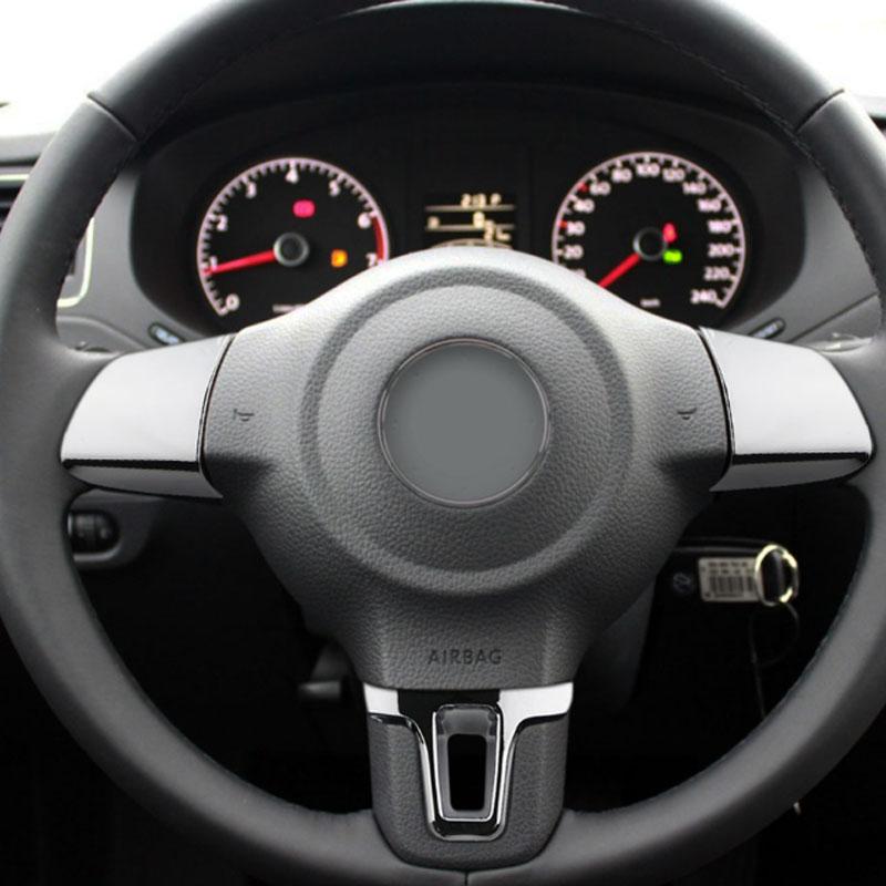 Passend für Volkswagen VW Tiguan 2010–2015, Touran, Passat 2011–2015, ABS-Chrom-Lenkrad, glänzende Abdeckung für den Innenraum des Autos