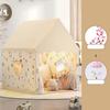 Princess Fairy Tale Tent for Kids Pink Beige Cottage Style Play Tent with Cloud Butterfly Decor Synthetic Fiber Indoor Outdoor