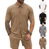 Heren 2-delige outfits Zomer T-shirt met korte mouwen en ronde hals en casual trainingsshort met trekkoord set