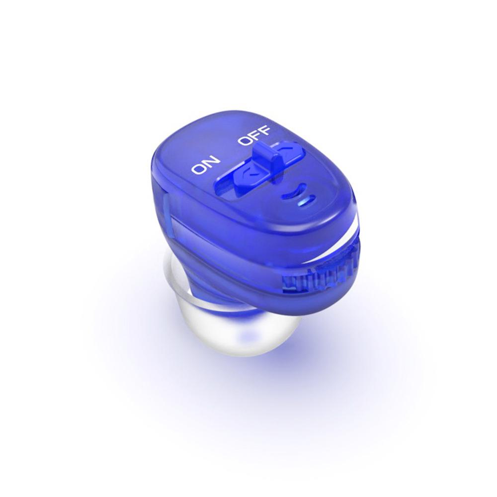 Mini aparat auditiv digital ITE intraauricular roșu și albastru pentru canalul urechii, colecție de difuzoare