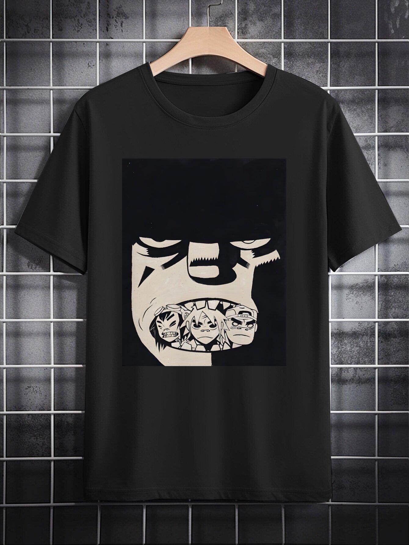 Casual Crew Neck T-shirt with Unique Print Design - Soft Polyester XXXXL