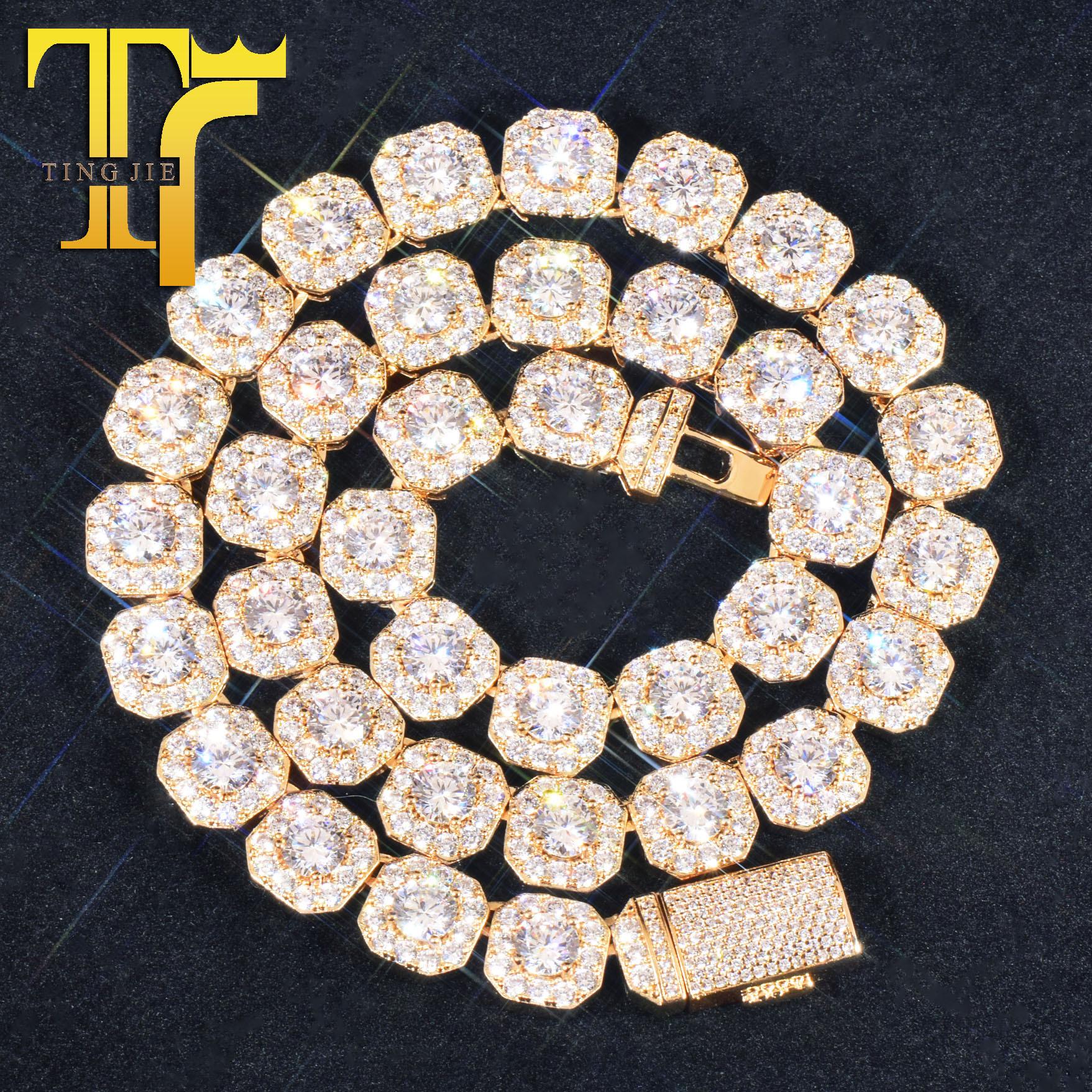 

Men s Zircon Hip Hop Necklace - 10mm/12mm Rock Candy Rap Jewelry Silver 10mm 16inch