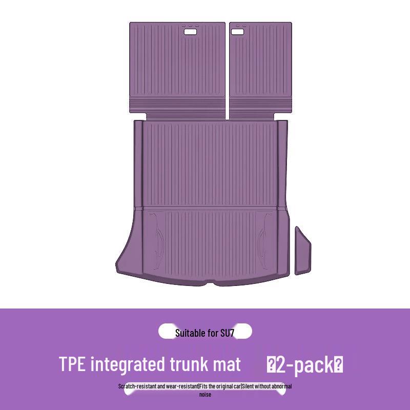 Xiaomi SU7 Trunk Mat: TPE Waterproof, Wear-Resistant, Full Coverage Tail Box Mat with Raised Edges.