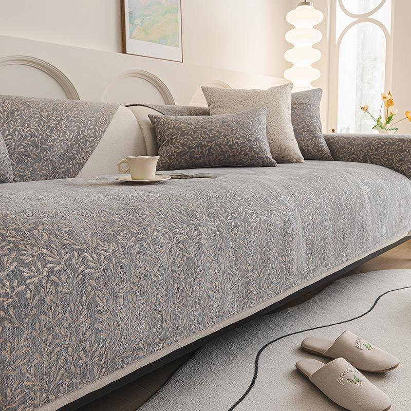 Chenille Jacquard Sofa Cushion Four Seasons General Fabric Anti-slip Cushion Simplicity Modern Home Furnishings Couch Cushion