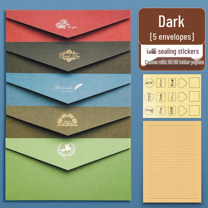 Nordic Style Literary Retro Envelope & Letter Paper Set - Love Letter & Greeting Card Collection