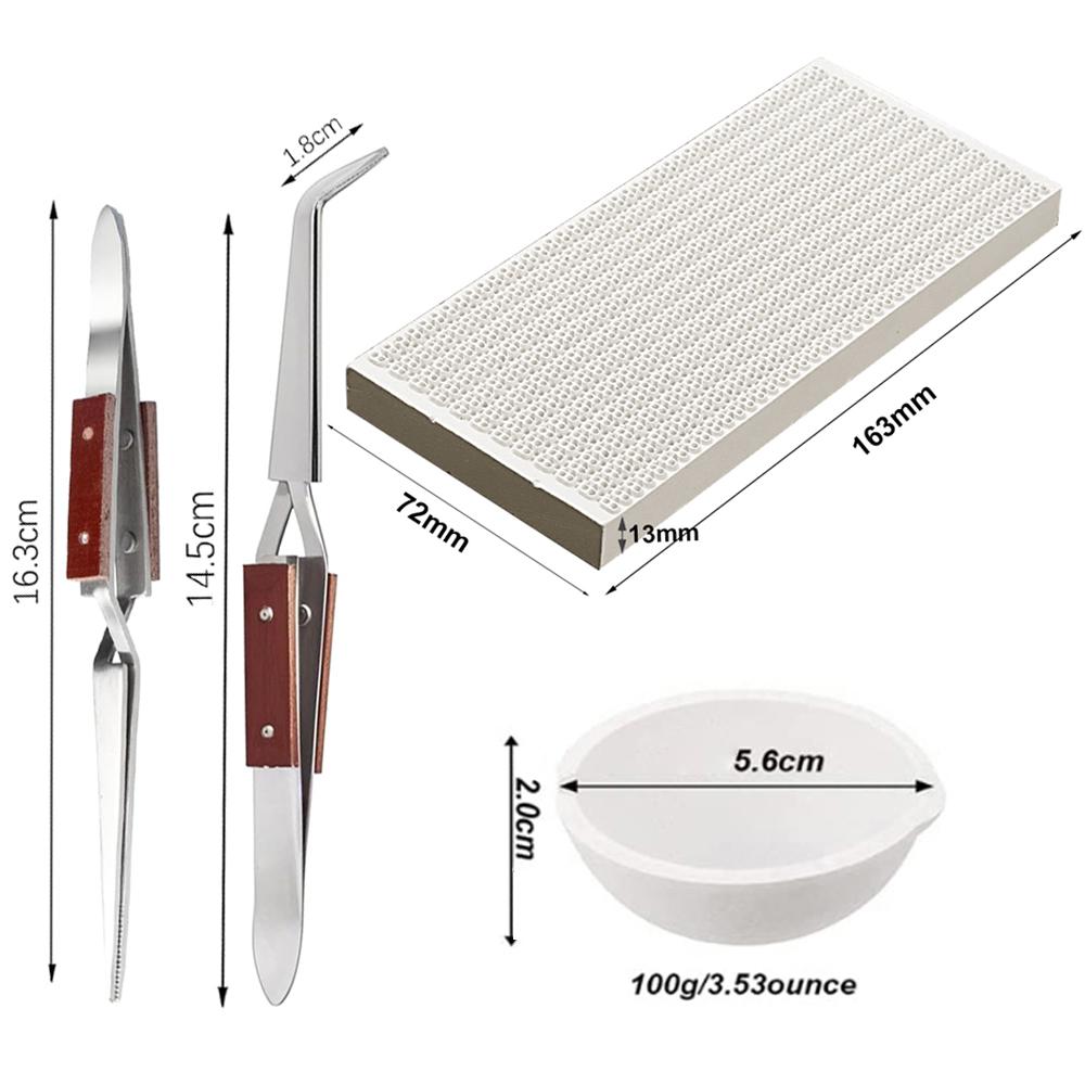 

Керамічна стільникова паяльна пластина, зворотний пінцет, термостійка підкладка, включає керамічну каструлю для виготовлення ювелірних виробів, набір для паяння ювелірних виробів Set B