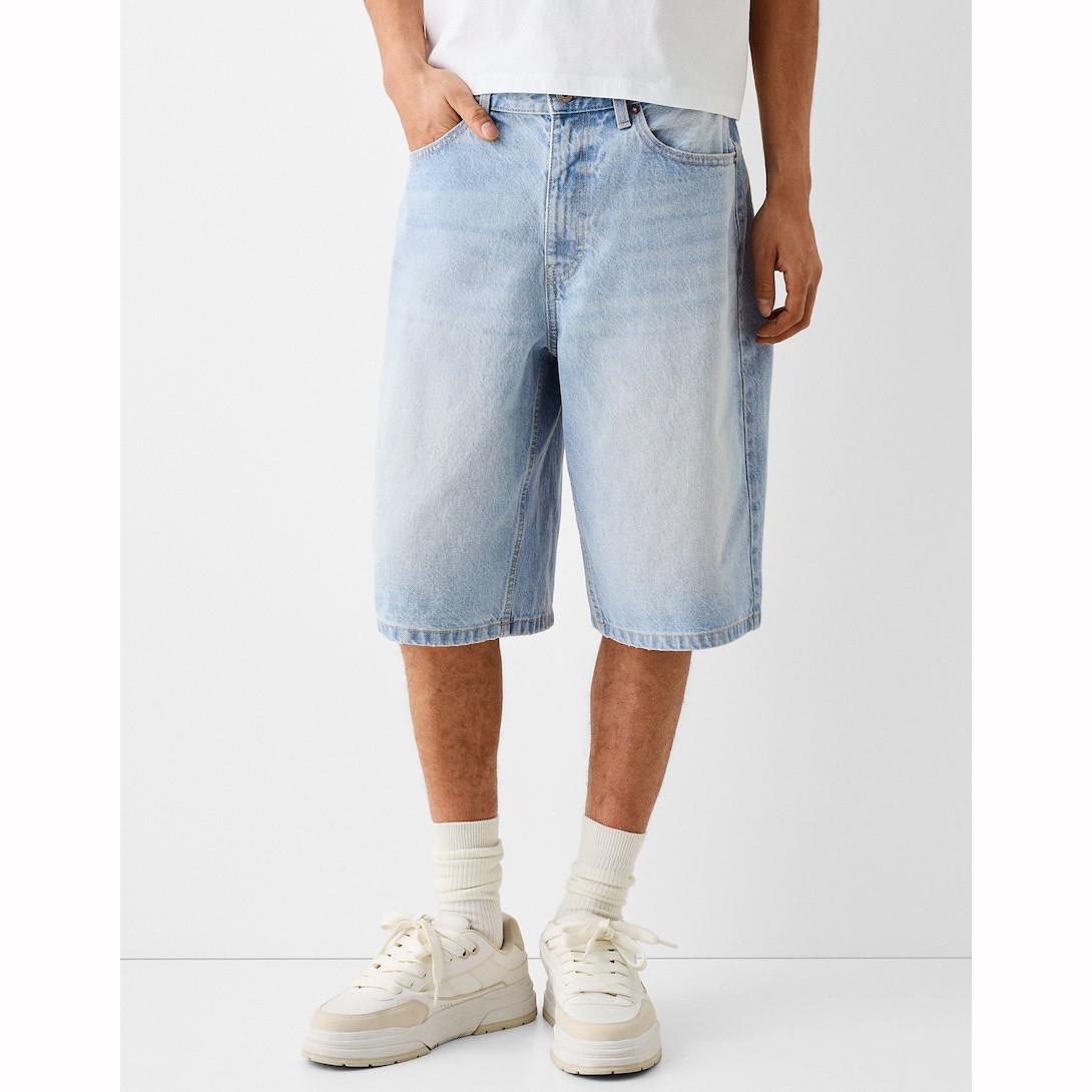 

Джинсы шорты мужские повседневные свободные широкие джинсовые шорты винтажные хип-хоп скейтборд длинные шорты уличная одежда M