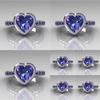 Stunning Fashion Purple Amethyst Heart Gem Wedding Ring For Elegant Brides