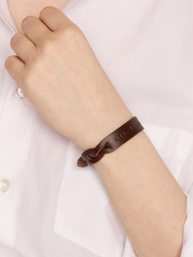 Genuine Brown [IL BISONTE] Bracelet, Leather, Leather, Cowhide, Women's, Men's, Unisex, Tanned,